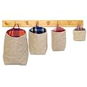 PEC Eco Friendly Fabric Pod | Small &amp; Cute Jute Hanging Organizer for Home | Office | Hostel (Combo | Pack of 4)