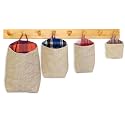 PEC Eco Friendly Fabric Pod | Small &amp; Cute Jute Hanging Organizer for Home | Office | Kitchen | Hostel | Study Area | Car (Combo | Pack of 4)