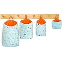 PEC Eco Friendly Fabric Pod | Small &amp; Cute Hanging Organizer for Home | Office | Store | Hostel | Study Area | Car | Mobile (Combo | Pack of 4)