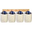 PEC Eco Friendly Fabric Pod | Small &amp; Cute Décor | Multipurpose Indoor Hanging Organizer | Home | Office | Kitchen | Hostel | Study Area | Car | Mobile | Jute Fabric (L | Pack of 4)