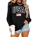 PECHAR USA Sweatshirt Women American Flag Sweater