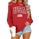 PECHAR USA Sweatshirt Women American Flag Sweater