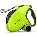 Pecute 32ft Retractable Dog Leash with Reflective Strips, 360° Tangle-Free, One-Button Control & Sturdiness Nylon Material, Long Leash Retractable with Poop Bag Holder for Medium Large Dog