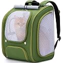 Pecute Cat Backpack Carrier, Spacious & Breathable Pet Backpack, Green