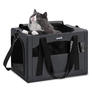 pecute cat carrier stable pet carrier with privacy partitiondark gray