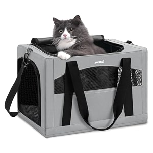 pecute cat carrier stable pet carrier with privacy partitiongray