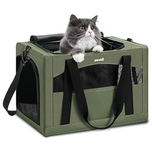 pecute cat carrier stable pet carrier with privacy partitiongreen
