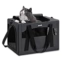 Pecute Cat Carrier Stable, Pet Carrier with Privacy Partition,Dark Gray