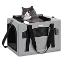 Pecute Cat Carrier Stable, Pet Carrier with Privacy Partition,Gray
