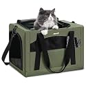 Pecute Cat Carrier Stable, Pet Carrier with Privacy Partition,Green