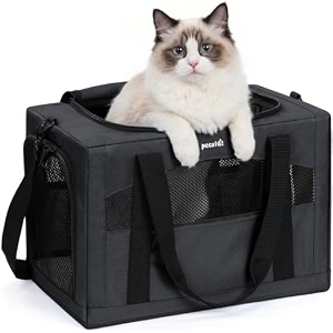 pecute cat carrier stable xl pet carrier breathable and portable cat carriers bag with scientific hidden partition dog carrier suitable for travel and outing gray