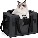 Pecute Cat Carrier Stable XL, Pet Carrier Breathable and Portable, Cat Carriers Bag with Scientific Hidden Partition, Dog Carrier Suitable for Travel and Outing, Gray
