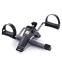 Pedal Exerciser Cycle Bike for Home Gym LCD Counter Foldable Exercise Bike Indoor Fitness Resistance Home Use Mini Bike (Black/Silver)