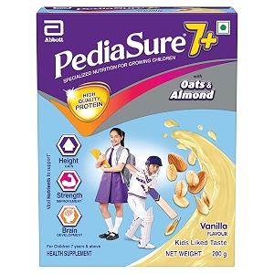 pediasure 7 specialized nutrition drink powder 200 gramsvanilla delight flavourscientifically designed nutrition for growing childrensupports height gainmuscle strength ampbrain development
