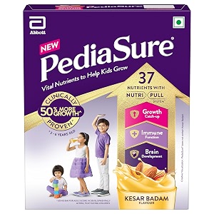pediasure health and nutrition drink powder for kids growth - 200g kesar badam