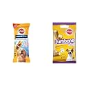 Pedigree Dentastix Dog Treat Oral Care for Adult Large Breed (25 kg+), (7 Sticks) 270g Weekly Pack & Jumbone Mini Adult Dog Treat, Chicken & Lamb - 160 g Pack (4 Treats)