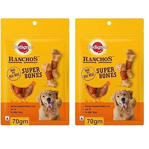 pedigree ranchos super bones 70 gram70 g adult chicken flavor dogs pack of 2