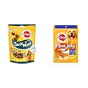 Pedigree Tasty Minis Cubes Adult Dog Treat, Chicken &amp; Duck Flavour Chunks - 130 g Pack &amp; Adult Dog Treat Sticks Meat Jerky Stix, Barbeque Chicken, 80 g Pouch