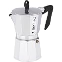 PEDRINI- Italy Aluminium Moka Pot 6 Cup Coffee Maker/Mocha Pot/Stovetop Coffee Maker; Product from Italy, Since 1941. (Black, 6 Cup)