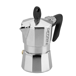 pedrini-italy aluminium moka pot 2 cup coffee makermocha potstovetop coffee maker italian made black 2 cup