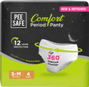 Pee Safe Comfort Period Panties S-M 360 Degree Protection Sanitary Pad (Pack of 4)