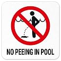 No Peeing in Pool Vinyl Adhesive Pool Depth Marker,