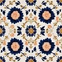 Peel and Stick Wall Sticky Backsplash Vinyl Waterproof Removable Tile Sticker Decals for Bathroom &amp; Kitchen, (Navy Blue and Orange, 6x6 inch (40 pcs))