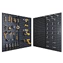 Peg Board, Metal Pegboard Tool Organizer, 12 x 24 in, 30 lb Capacity