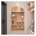 Peg Board,Pegboard Panels, Wooden Pegboard Organizer Kit - Wall Organiser Pegboard Perfects for Home Office Garage(Wood)