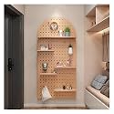 Peg Board,Pegboard Panels, Wooden Pegboard Organizer Kit - Wall Organiser Pegboard Perfects for Home Office Garage(Wood-b)