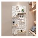 Peg Board,Pegboard Panels, Wooden Pegboard Organizer Kit - Wall Organiser Pegboard Perfects for Home Office Garage(White-a)