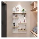 Peg Board,Pegboard Panels, Wooden Pegboard Organizer Kit - Wall Organiser Pegboard Perfects for Home Office Garage(White)