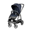 Peg Perego Veloce - Compact Full Featured Lightweight Stroller - Compatible with All Primo Viaggio 4-35 Infant Car Seats - Made in Italy - Blue Shine (Blue &amp; Copper Accents)