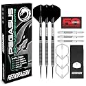Pegasus Tungsten Steel Darts Set - 21g, 23g, 25g, 27g, 30g - White Red Dragon Stems and White Flights