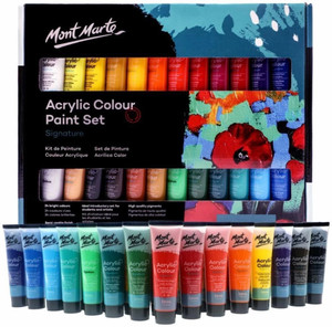 pehrovin ventures acrylic paints 24 colours in tubes 36ml each for canvas woodfabric mdf etc