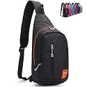 Peicees Small Sling Backpack Waterproof Unisex Shoulder Bag Chest Crossbody Daypack