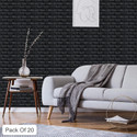 Peijinsart 77 cm x 70 cm Decorative Embossed Wallpaper (Black, Pack of 20)