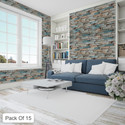 Peijinsart 77 cm x 70 cm Decorative Embossed Wallpaper (Multicolor, Pack of 15)