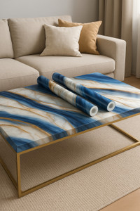 peijinsart 200 cm x 60 cm waterproof decorative vinyl wallpaper blue gold pack of 2