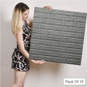 Peijinsart 77 cm x 70 cm Decorative Embossed Wallpaper (Grey, Pack of 15)