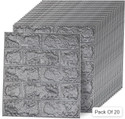 Peijinsart 77 cm x 70 cm Decorative Embossed Wallpaper (Grey, Pack of 20)