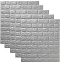 Peijinsart 77 cm x 70 cm Decorative Embossed Wallpaper (Grey, Pack of 5)