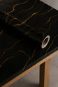 Peijinsart 200 cm x 60 cm Waterproof Decorative Vinyl Wallpaper (Black, Gold)