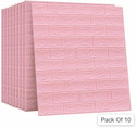Peijinsart 77 cm x 70 cm Decorative Embossed Wallpaper (Pink, Pack of 10)