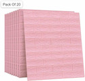 Peijinsart 77 cm x 70 cm Decorative Embossed Wallpaper (Pink, Pack of 20)