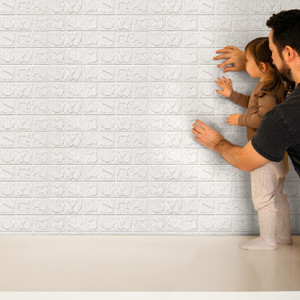 peijinsart 77 cm x 70 cm decorative embossed wallpaper white