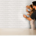 Peijinsart 77 cm x 70 cm Decorative Embossed Wallpaper (White)