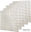 Peijinsart 77 cm x 70 cm Decorative Embossed Wallpaper (White, Pack of 5)