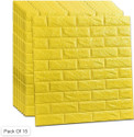 Peijinsart 77 cm x 70 cm Decorative Embossed Wallpaper (Yellow, Pack of 15)