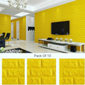 Peijinsart 77 cm x 70 cm Decorative Embossed Wallpaper (Yellow, Pack of 10)